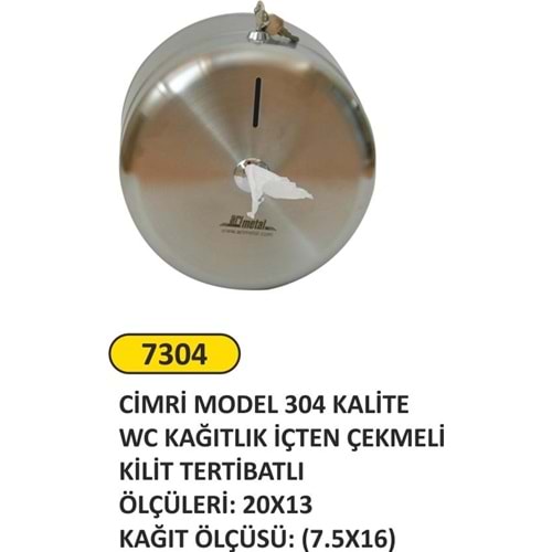 ARI METAL PASLANMAZ MİNİ CİMRİ WC KAĞITLIK PASLANMAZ 7304